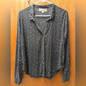 Cloth & stone blouse,  small, dark green with white spots